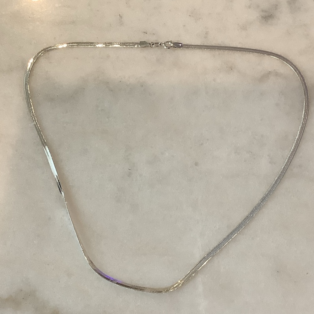 STERLING Silver Herringbone Necklace, Brand New 20 INCHES